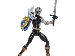 Power Rangers Dino Fury Black Ranger with Shield Sleeve 6-Inch Action Figure Toy