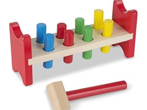 Melissa & Doug Deluxe Wooden Pound-A-Peg Toy With Hammer