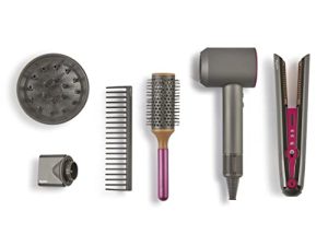 Casdon Dyson Supersonic & Corrale Deluxe Styling Set | Toy Hairdryer & Straighteners for Children Aged 3 Years & Up | Stacked with Interactive Elements!