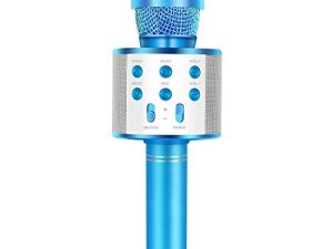 IJO Handheld Bluetooth Karaoke Microphone-Kids Birthday Wireless Mic Singing Toys-Gifts for Age 3 4 5 6 7 8 9 10 Years Old Girls and Boys(Blue)