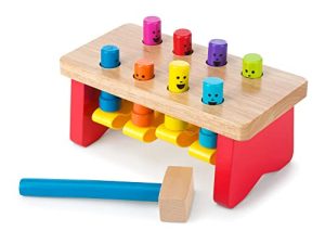 Melissa & Doug Deluxe Pounding Bench Wooden Toy With Mallet - STEAM Toy