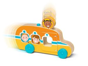 Melissa & Doug GO Tots Wooden Roll & Ride Bus with 3 Disks