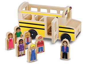 Melissa & Doug School Bus Wooden Play Set With 7 Play Figures - School Bus Toys For Kids