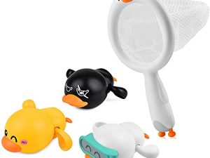 LiKee Baby Bath Toys Floating Wind-up Toys Swimming Pool Games Water Play Gift for Bathtub Shower Beach Infant Toddlers Kids Boys Girls Age 1 2 3 4 5 6 Years Old (Duck)