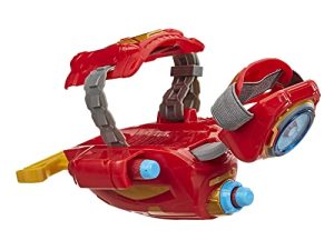 NERF Power Moves Marvel Avengers Iron Man Repulsor Blast Gauntlet Dart-Launching Toy for Kids Roleplay