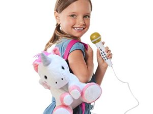 Singing Machine Kids Presents The Sing Along Crew Speaker & Microphone Plush Kids Karaoke Backpack with Songs
