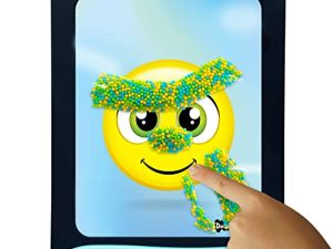 DoodleJamz JellyPics — Squishy Drawing Pads Filled with Non-Toxic Sensory Beads and Gel – No-Mess Fidget Art – ASMR – Re-usable to make Endless Artistic Creations (Green