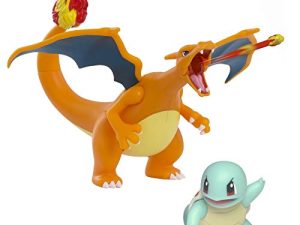 Pokemon Fire and Water Battle Pack - Includes 4.5 Inch Flame Action Charizard and 2" Squirtle Action Figures