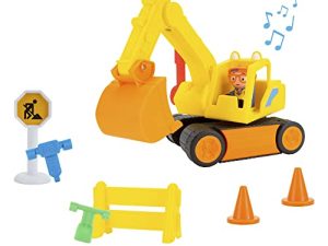 Blippi Excavator - Fun Freewheeling Vehicle with Features Including 3 Construction Worker