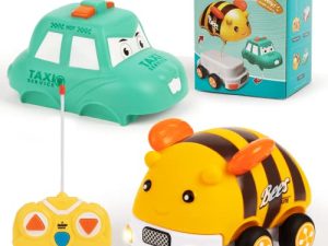 Kannove First Remote Control Car for Toddlers with Rubber Taxi & Bee Shell