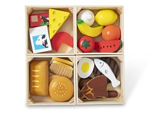 Melissa & Doug Food Groups - 21 Wooden Pieces and 4 Crates