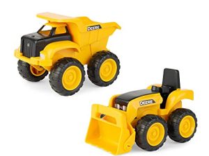 John Deere Sandbox Toys Dump Truck and Toy Tractor with Loader for Kids Aged 18 Months and Up
