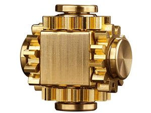PAPUKA Pure Brass Cube Gears Linkage Anti-Anxiety Fidget Spinner Toy