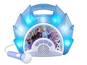 eKids Frozen Sing Along Boom Box Speaker with Microphone for Fans of Frozen Toys for Girls