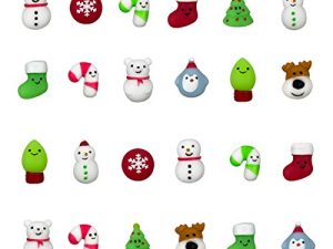 QINGQIU 24 PCS Christmas Mochi Squishy Toys Squishies Christmas Toys for Kids Girls Boys Toddlers Christmas Party Favors Stocking Stuffers Gifts