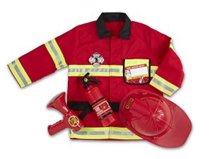 Melissa & Doug Fire Chief Role Play Costume Dress-Up Set - Pretend Fire Fighter Outfit With Realistic Accessories