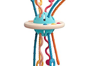LiKee Baby Sensory Toys Montessori Pull String Learning Ropes with Simple Bubble &Sliding Balls for Motor Skills