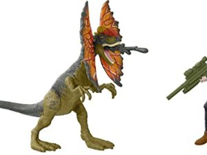 Jurassic World Dominion Claire and Dilophosaurus Human and Dino Pack with 2 Action Figures and Accessories