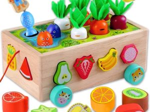 MOONTOY Toddlers Montessori Wooden Educational Toys for 1 2 3 4 Year Old Baby Boys Girls