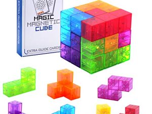 WorWoder Kids Magnetic Building Blocks Magic Magnetic 3D Puzzle Cubes