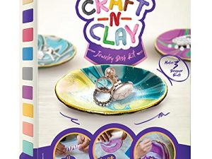 Craft 'n Clay - Jewelry Dish Making Kit for Kids and Tween Girls Ages 8-14 Year Old - Best DIY Arts & Crafts Kits Gifts - Creative Toys for Preteen & Teenagers Art Projects - Girl Birthday Gift Ideas