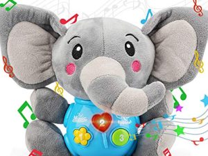 STEAM Life Baby Toys 0 3 6 12 Months - Plush Elephant Infant Toys - Newborn Baby Musical Toys for Baby 6 to 12 Months - Light Up Baby Toys for Boys Girls Toddlers - Baby Gifts for 0 3 6 9 12 Month