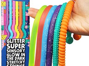 BUNMO Stretchy Strings Sensory Toys 6pck | Fun & Calming Monkey Noodles | Autism Sensory Toys | Textured