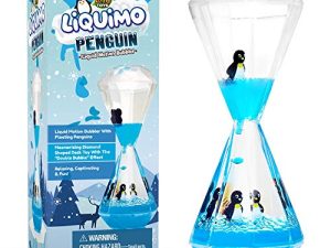 YoYa Toys Liquimo Penguin - Liquid Motion Bubbler for Kids and Adults - Penguin Theme - Satisfying Sensory Toys for Stress and Anxiety Relief - Fidget Toy Can Be Used as a Colorful Kitchen Timer