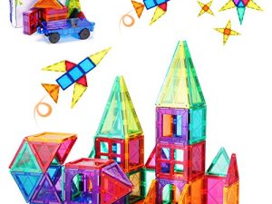 PLUMIA Magnetic Tiles for Kids 3D Magnet Building Tiles Set STEM Learning Toys Magnetic Toys Gift for 3+ Year Old Boys and Girls