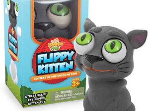 Flippy Kitten Eye Popping Cat - Squishy Squeeze Toy for Stress Reduction - Gag Stocking Stuffers for Boys and Girls - Great for Kids with Autism and ADHD