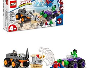 LEGO Marvel Spidey Hulk vs. Rhino Truck Showdown 10782 Building Toy Set for Kids