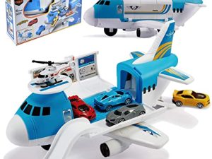 Tuko Transport Cargo Airplane Car Toy Play Set for 3+ Years Old Boys and Girls(Blue)