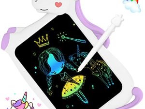 LCD Writing Tablet Girls Boys Toys - 10 ''Erasable Reusable Doodle Board Drawing Pad Road Trip Essentials Kids Airplane Toy|Unicorn Toys Birthday Gifts for 3 4 5 6 7 8 Year Old Girl Stocking Stuffers