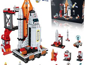 Space Exploration Shuttle Toys for 6 7 8 9 10 11 12 Year Old Boys 12-in-1 STEM Aerospace Building Kit Toy with Heavy Transport Rocket and Launcher Best Gifts for 6-12 Year Old Boys (566 PCS)