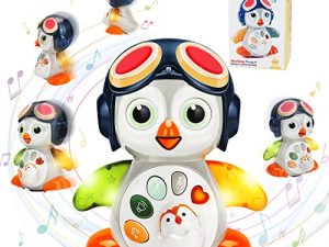 Baby Musical Crawling Toys Penguin - Baby Toys 6 to 12 Months Infant Learning Moving Walking Dancing Toy with Music & LED Lights for 1 Year Old Toddler Interactive Development Boy Girl Birthday Gifts