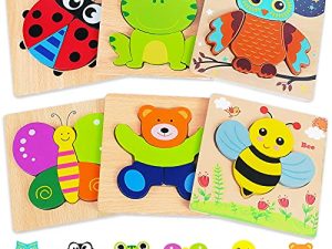 Bekayshad Wooden Puzzles Toddler Toys Gifts for 1 2 3 Year Old Boys Girls