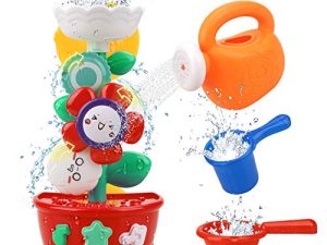 Girl Bath Toys Bathtub Toys for Toddlers Babies Kids 2 3 4 Year Old Girls Boys Gifts with 1 Mini Sprinkler 2 Toys Cups Strong Suction Cups Gifts Ideal with Color Box