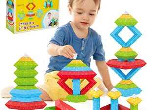 30 Pcs Montessori Stacking Toys Toddler Sensory Stem Toys Preschool Learning Activities Building Blocks Learning Educational Fine Motor Classroom Toys Kids Age 1-3 2-4 4 5 6 7 Year Old Boys Girls Gift
