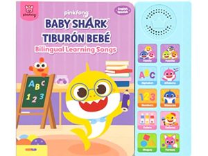 Baby Shark English Spanish Bilingual Learning Songs 10 Button Sound Book | Baby Shark Toys