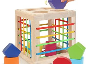 Winique Wooden Shape Sorter Toys for Toddlers 1-3 Years Old