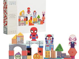 Disney Marvel Wooden Toys Spidey and His Amazing Friends 30-Piece Building Blocks Set