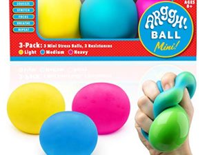 Power Your Fun Arggh Mini Stress Balls for Adults and Kids - 3pk Squishy Stress Balls with Light