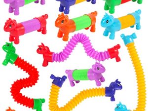 Mchochy 12Pcs Unicorn Pop Tubes Fidget Toys