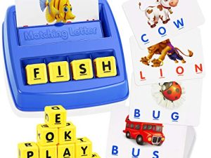 SAITCPRY Learning Toys for Kids Matching Letter Game Educational Toys for 3-8 Year Old Boys Girls Birthday Halloween Christmas Easter Gifts for Kids (Blue)