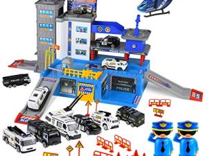 Toysical Police Car Toys for Boys - Cars Playsets - Police Toys with Track
