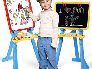 TOY Life Easel for Kids Easel Art Easel for Kids 4 in 1 Toddler Easel Kids Art Easel Child Easel Kids Easel with Chalk Board for Kids & White Board for Kids Art Easel for Toddlers Art Easel