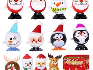 Max Fun 12pcs Christmas Wind Up Stocking Stuffers Toys Assortment for Christmas Party Favors Goody Bag Filler (Christmas Wind up Toys)