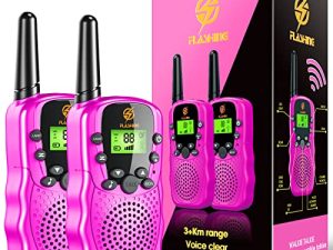 Walkie Talkies for Kids 2 Pack: Kids Christmas Birthday Gifts Toys for 3 4 5 6 7 8 9 10 Year Old Girls Pink Walkie Talkies 3 KM Long Range Kids Outdoor Toys for Kids Ages 4-12 Stocking Stuffers