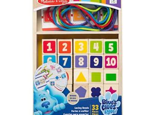 Melissa & Doug Blue’s Clues & You! Wooden Lacing Beads - 25 Beads