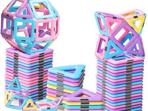 Magnetic Tiles Toys for 3 4 5 6 7 8+ Year Old Boys Girls Upgrade Macaron Castle Magnetic Blocks Building Set for Toddlers STEM Creativity/Educational Toys for Kids Age 3-6 Christmas Birthday Gifts